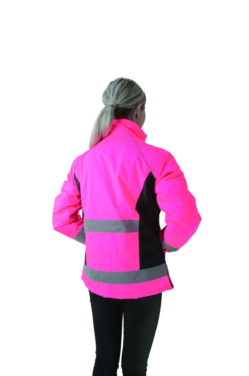 Hy Equestrian Waterproof Riding Jacket - Pink/Black-1